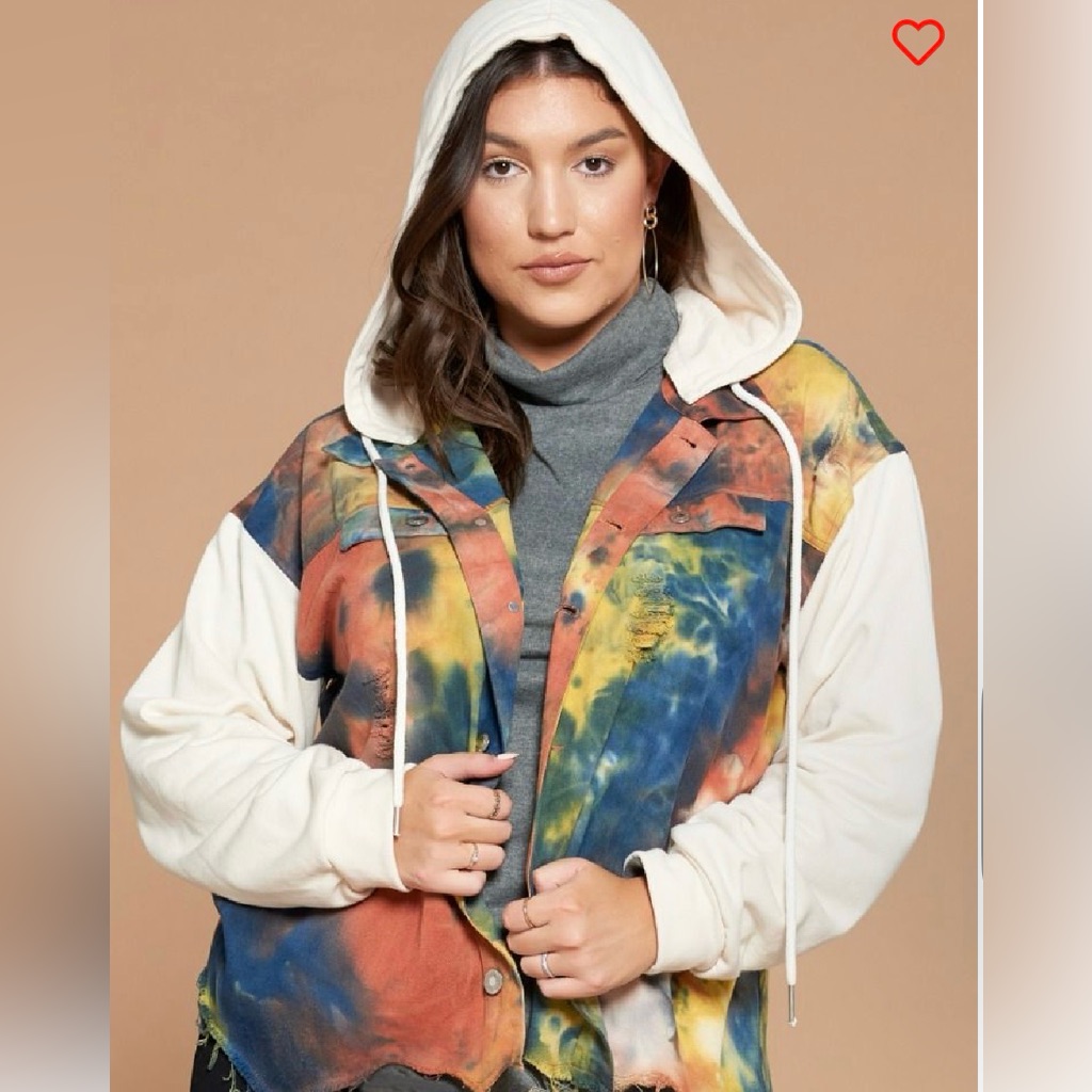 Oddi Tie Dye Denim- Removable Hoodie Runs Small- 1x Will Fit L/Xl